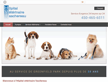 Tablet Screenshot of hopitalveterinairetaschereau.com